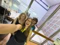 Amanda, Sonja, and me in front of the Clean Room